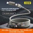 PowerLink 240W Magnetic 4-in-1 Charging Cable with connectors on a dark background