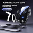 70cm retractable cable with magnetic power supply on a dark background