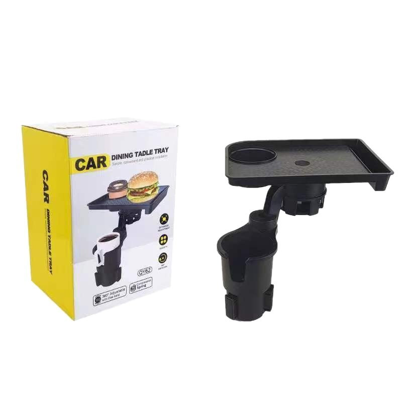 Car dining table tray with packaging on a white background