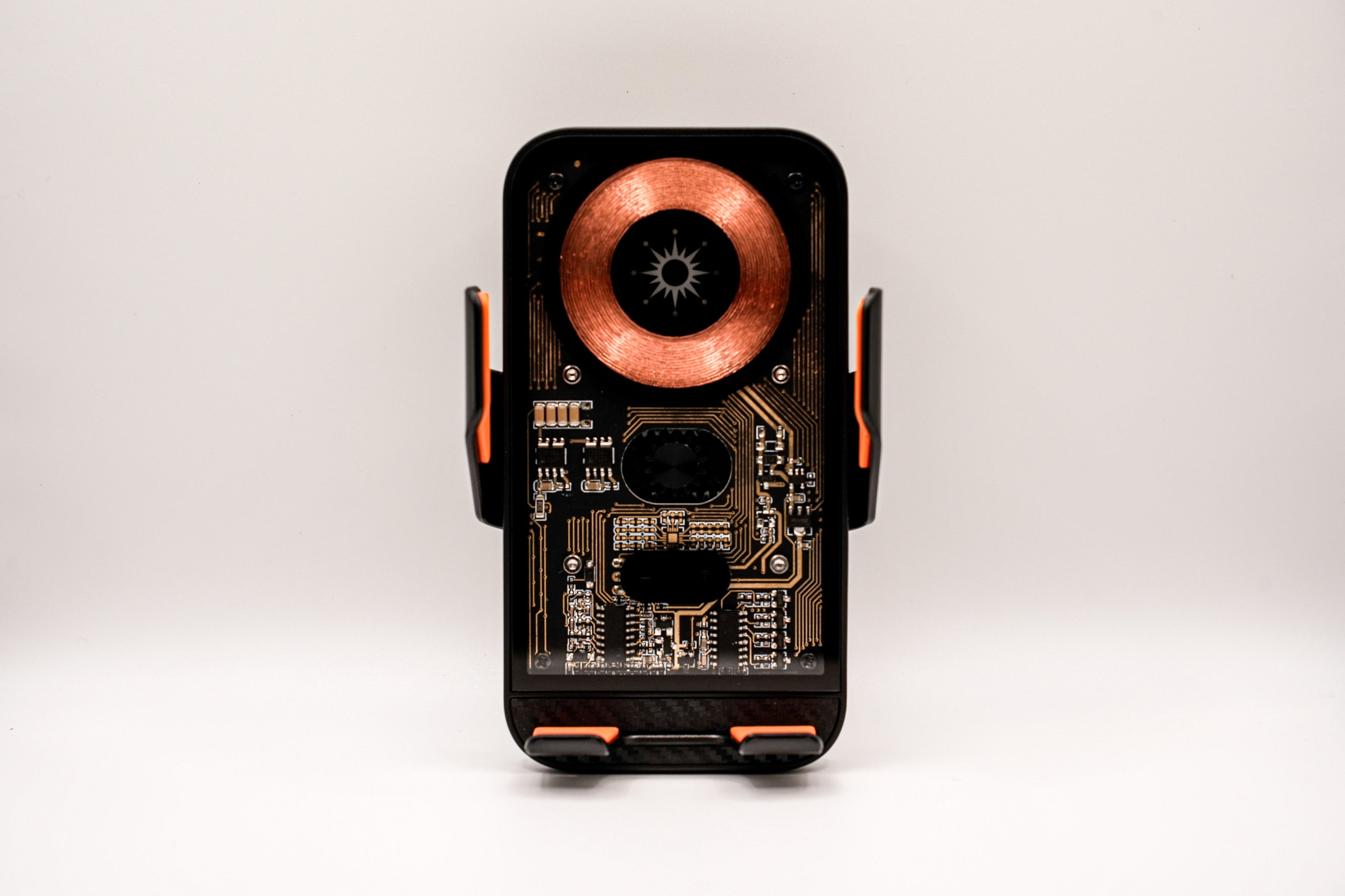 Technical device with intricate design on a white background