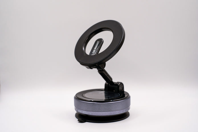 Phone holder with suction cup on a white background