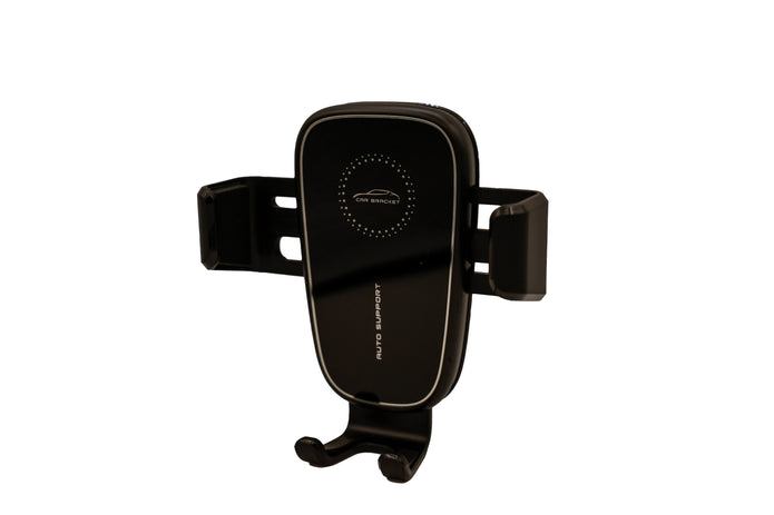 Black car phone holder on a white background