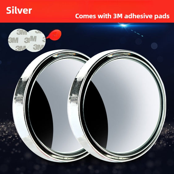 Two silver circular mirrors with 3M adhesive pads on a dark background