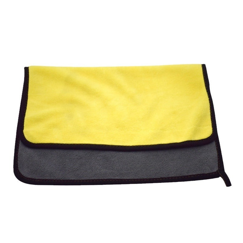 Two-toned yellow and gray pouch on a white background