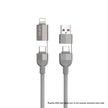 Gray four-in-one magnetic absorption data cable on a white background