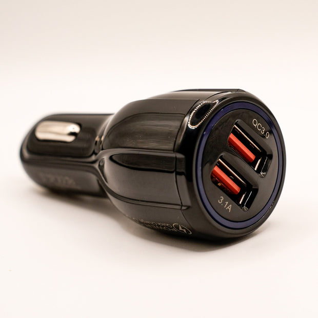 Dual USB Car Charger | QC3.0 Fast Charging Adapter for iPhone & Android