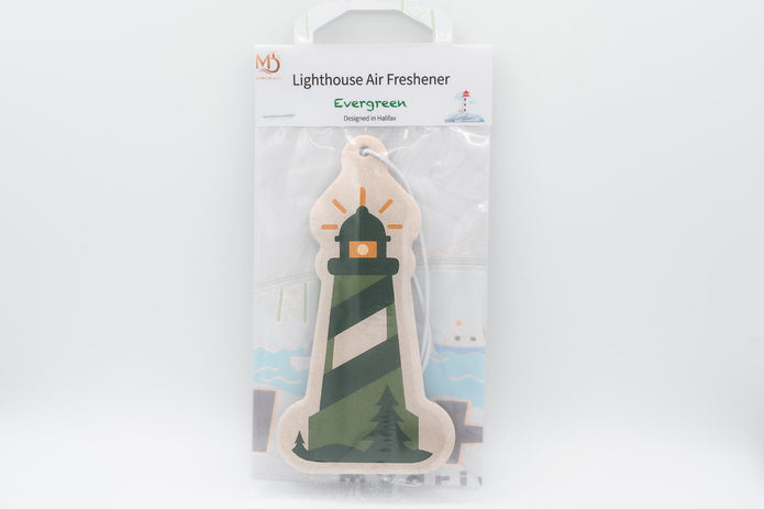 Lighthouse air freshener packaging on a white background